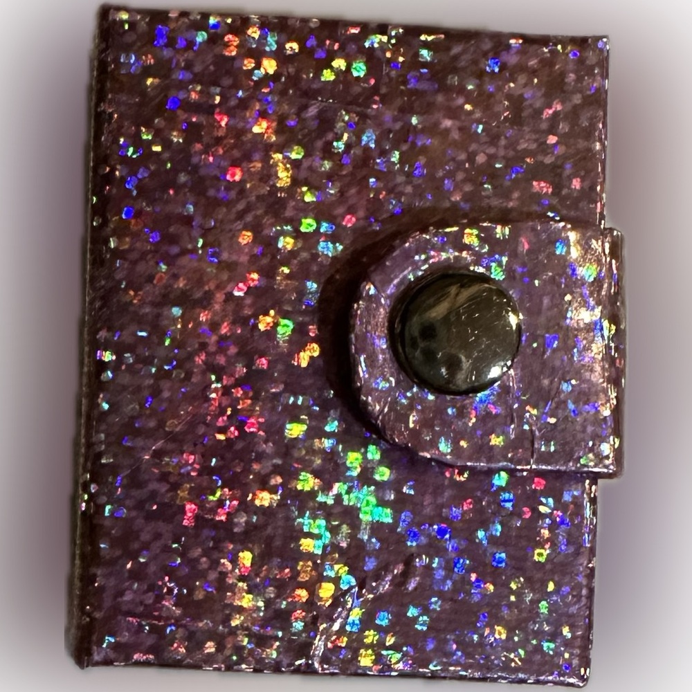 VTG TINY JOURNAL NOTEBOOK PINK GLITTERY 1.25”x2” KEYCHAIN SIZE MINI COLLECTIBLE